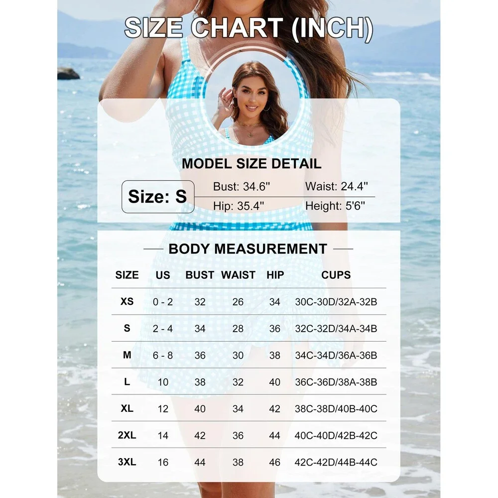 Blooming Women's Black Jelly High Waisted Bikini Sets Tummy Control Bathing M